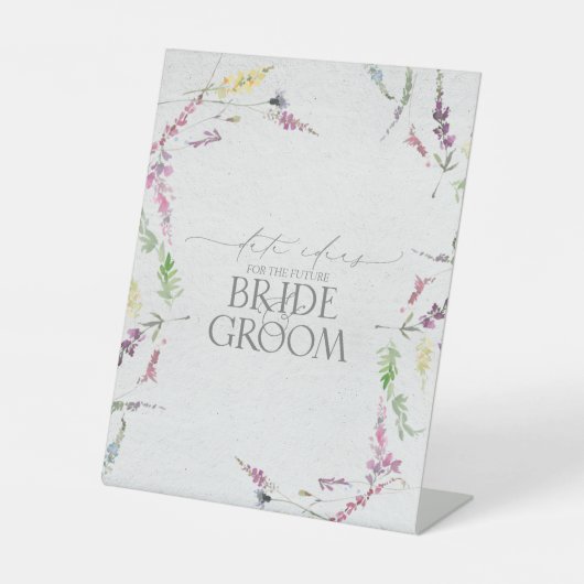 ワイルドフラワーエレガントウォーター色フローラ日付アイディア 台座サイン (正面)