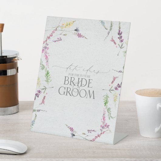 ワイルドフラワーエレガントウォーター色フローラ日付アイディア 台座サイン (インサイチュ)