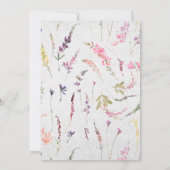 ワイルドフラワーエレガントウォーター色フローラ40th誕生日 招待状 (裏面)