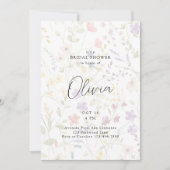 ワイルドフラワーエレガントオーバーレイブライダルシャワー 招待状 (正面)