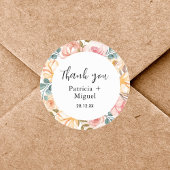 ワイルドフラワーエレガントカスタムウェディング ラウンドシール