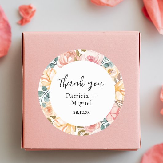 ワイルドフラワーエレガントカスタムウェディング ラウンドシール