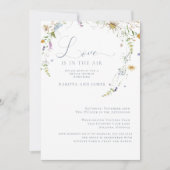 ワイルドフラワーエレガントカップルブライダルシャワー 招待状 (正面)