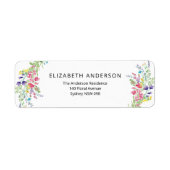 ワイルドフラワーエレガントカラフルの差出人住所ラベル ラベル (正面)
