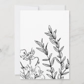 ワイルドフラワーエレガントカレンダー日付の保存 招待状 (裏面)