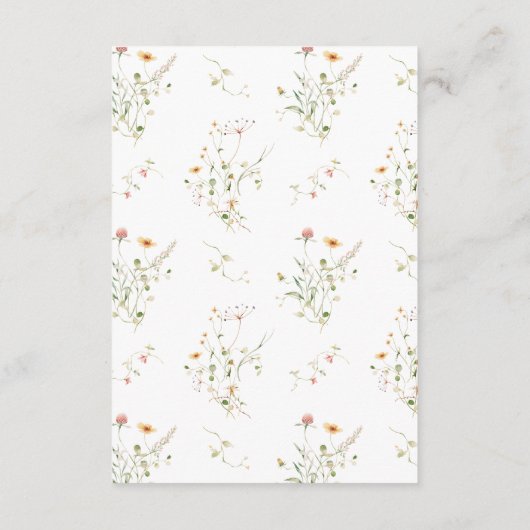 ワイルドフラワーエレガントガモダンーデンフローラ結婚ズ エンクロージャーカード (裏面)