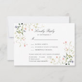 ワイルドフラワーエレガントガモダンーデンフローラ結婚ズ 出欠カード (正面)