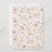 ワイルドフラワーエレガントガーデンティーパーティーガール誕生日 招待状 (裏面)