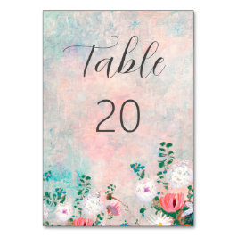 ワイルドフラワーエレガントガーデン結婚の水色 テーブルナンバー