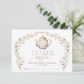 ワイルドフラワーエレガントガーデン茶パーティーおむつラッフル エンクロージャーカード (スタンド正面)