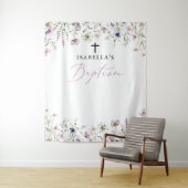 ワイルドフラワーエレガントガールバプテスマ写真の背景 タペストリー (インサイチュ)
