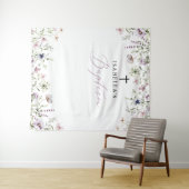 ワイルドフラワーエレガントガールバプテスマ写真の背景 タペストリー (インサイチュ(横))