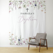 ワイルドフラワーエレガントガールバプテスマ写真の背景 タペストリー (インサイチュ)