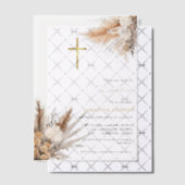 ワイルドフラワーエレガントガールバプテスマ ベラム紙招待状 (オフセット (招待状))