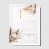 ワイルドフラワーエレガントガールバプテスマ ベラム紙招待状 (オフセット)