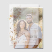 ワイルドフラワーエレガントガールファースト聖餐式 ベラム紙招待状 (オフセット (カップル))