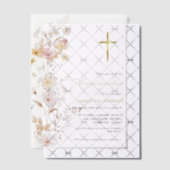 ワイルドフラワーエレガントガールファースト聖餐式 ベラム紙招待状 (オフセット (招待状))