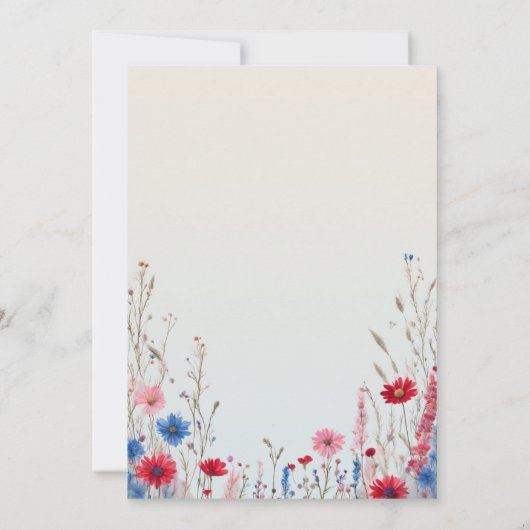 ワイルドフラワーエレガントガール1歳の誕生日 招待状 (裏面)