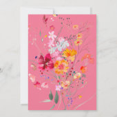 ワイルドフラワーエレガントクカラフルクリームブライダルシャワー 招待状 (裏面)