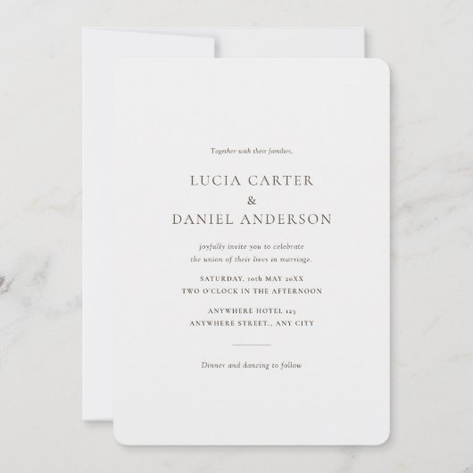 ワイルドフラワーエレガントコーナースタイルシック結婚ズ 招待状 (裏面)