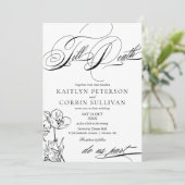 ワイルドフラワーエレガントゴシック結婚式招待状 招待状 (スタンド正面)