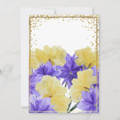 ワイルドフラワーエレガントゴールデンフレーム、ブライダルシャワーInv 招待状 (裏面)