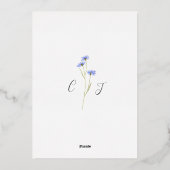 ワイルドフラワーエレガントゴールドフォイル招待状 箔招待状 (裏面)