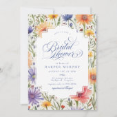 ワイルドフラワーエレガントサマーフローラブライダルシャワー 招待状 (正面)