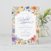 ワイルドフラワーエレガントサマーフローラブライダルシャワー 招待状 (スタンド正面)