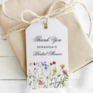 ワイルドフラワーエレガントサンキューブライダルシャワー ギフトタグ