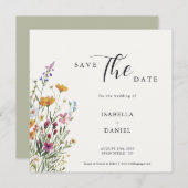 ワイルドフラワーエレガントシックな結婚式の日付を保存 セーブザデート (正面/裏面)