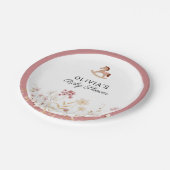 ワイルドフラワーエレガントシックフローラボホベイビーシャワー ペーパープレート (アングル)