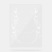 ワイルドフラワーエレガントシルエット結婚の歓迎 アクリルサイン (正面)