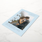 ワイルドフラワーエレガントズダスティブルー結婚の写真 箔招待状 (回転した状態)