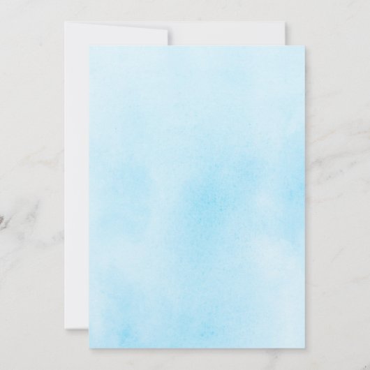 ワイルドフラワーエレガントズダスティブルー結婚式招待状 招待状 (裏面)