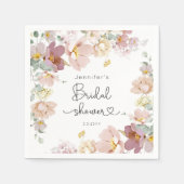 ワイルドフラワーエレガントズブライダルシャワー スタンダードカクテルナプキン (正面)