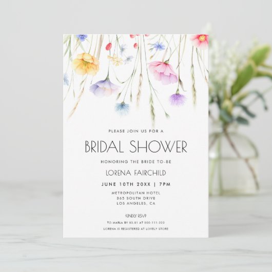 ワイルドフラワーエレガントズブライダルシャワー 招待状 (スタンド正面)