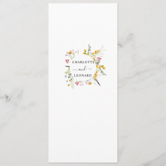 ワイルドフラワーエレガントズメニュモノグラムのーカード背面 メニュー (裏面)