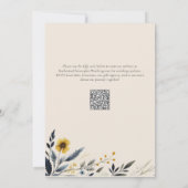 ワイルドフラワーエレガントズ婚約パーティベージュ 招待状 (裏面)