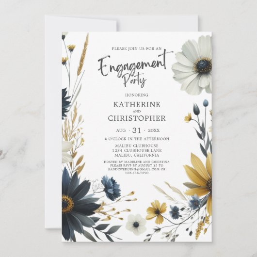 ワイルドフラワーエレガントズ婚約パーティ 招待状 (正面)