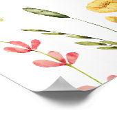 ワイルドフラワーエレガントズ庭園の結婚式ウェルカムサイン ポスター (角)