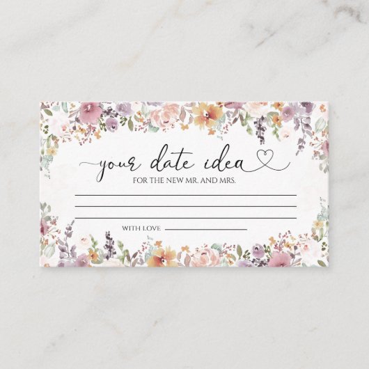 ワイルドフラワーエレガントズ日付ナイトアイディア エンクロージャーカード (正面)