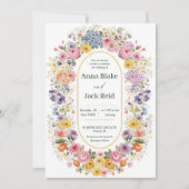 ワイルドフラワーエレガントズ春庭園の結婚式 招待状 (正面)