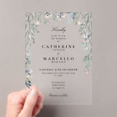 ワイルドフラワーエレガントズ水彩フローラ結婚ズ アクリル招待状 (インサイチュ (ポータブル))