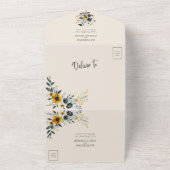 ワイルドフラワーエレガントズ水彩フローラ結婚ズ オールインワン招待状 (外側)
