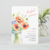 ワイルドフラワーエレガントズ水彩ブライダルシャワー 招待状 (スタンド正面)
