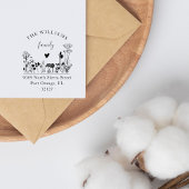 ワイルドフラワーエレガントズ素朴ファミリー差出人住所 ラバースタンプ