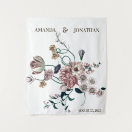 ワイルドフラワーエレガントズ結婚フォトブース背景 タペストリー