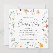 ワイルドフラワーエレガントズ誕生日 招待状 (正面)