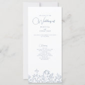 ワイルドフラワーエレガントダスティブルー結婚式 プログラム (正面)